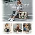 thumbnail image 5 of Tote Bag for Women - Pioneer Flower Shoulder Bag - Large Utility Work Duffle Bag with Zipper Handbag for Travel, Work, Sprots, 5 of 5