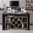 thumbnail image 3 of FOA Minshew Solid Wood 2-Piece Convertible Desk with Bookcase Set in Brown, 3 of 5