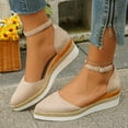 thumbnail image 2 of IUJSOY Closed Toe Espadrilles for Women Wedge Sandals Platform Heels Ankle Strap Summer Beach Shoes, 2 of 8