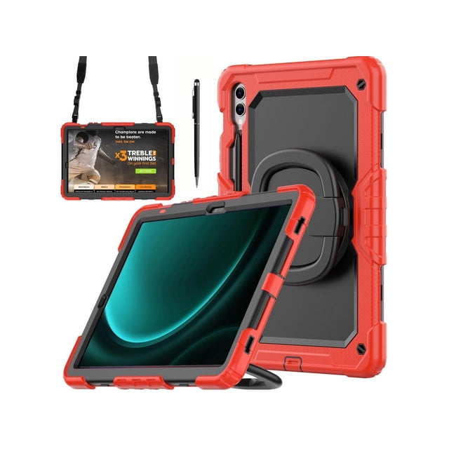 Case for Samsung Galaxy Tab S10 Plus 2024 / S9 Plus / S9 FE Plus 12.4 inch Protective Cover with Screen Protector Pen Holder Hand/Shoulder Strap Stylus Pen