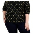 thumbnail image 3 of Karen Scott Women's Holiday Printed Mock Neck Top Black Size 0X, 3 of 3