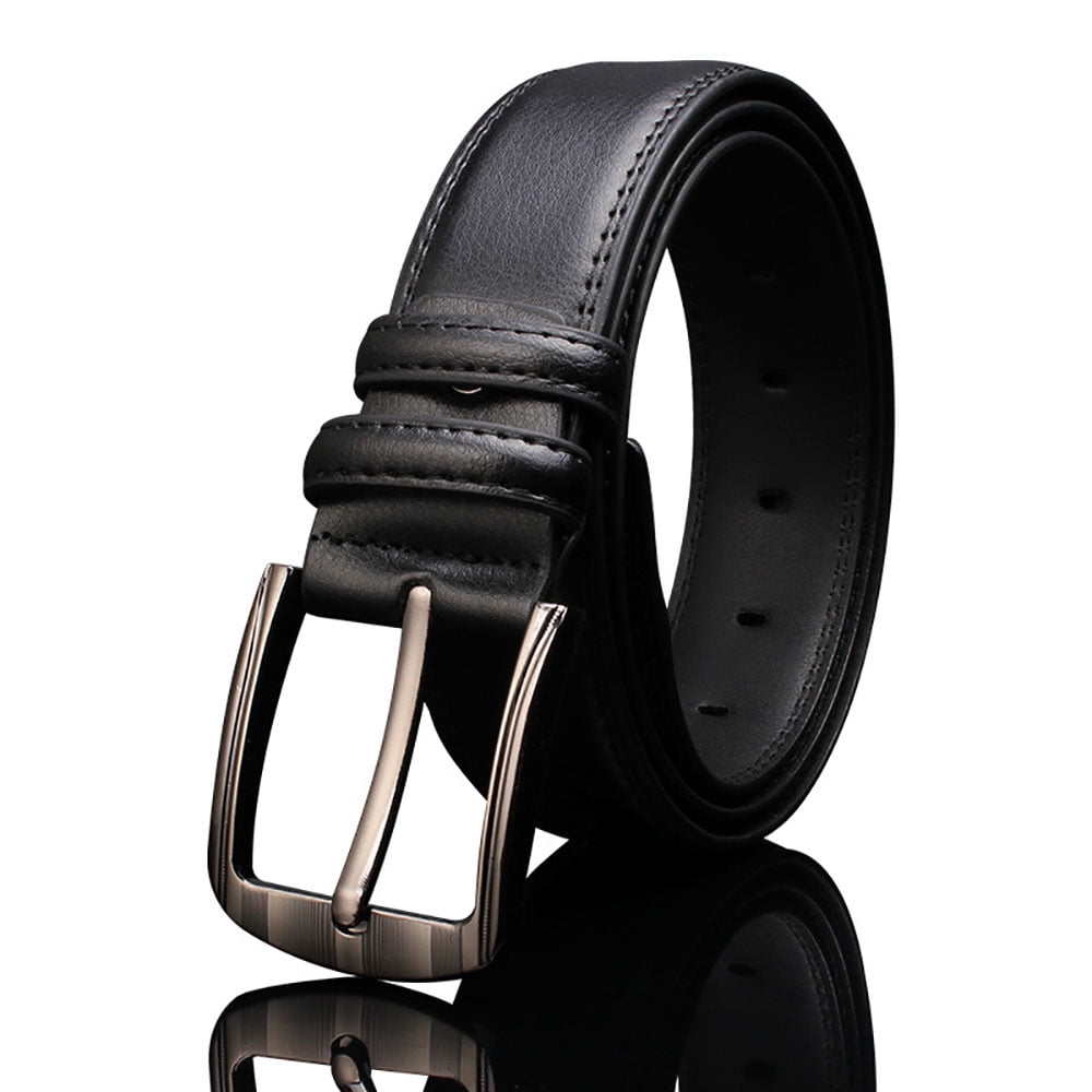 designer black leather belt