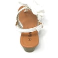 thumbnail image 4 of Victoria K Women's Braided Thong With Knitted Flower Wedge Sandals, 4 of 4