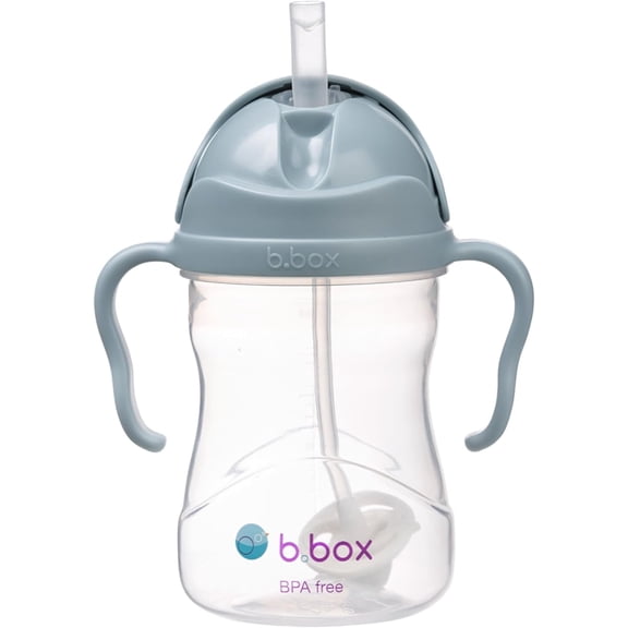b.box Sippy Cups for Toddlers, Leakproof Weighed Straw Cup for 6 month, Toddler Water Bottle with Handles, BPA Free, Dishwasher Safe, 8 oz - Ocean