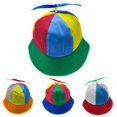 thumbnail image 1 of Adulto niños verano helicóptero hélice cubo sombrero gorra colorido Patchwork libélula con cuentas Cosplay fiesta ajustable SnapbackHat, 1 of 5