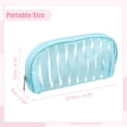 thumbnail image 2 of Unique Bargains Clear Makeup Bag Transparent Toiletry Bag Zipper Cosmetic Bag Organizer for Travel for Women Blue, 2 of 7