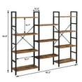 thumbnail image 6 of 4 Tiers Industrial Bookcase and Bookshelf, Metal Wood 11 Display Shelves, Large Book Shelf for Living Room, Storage Shelf Organizer, Book Case in Brown, 6 of 10