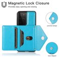 thumbnail image 3 of Wallet Case for Galaxy S21 Ultra, Detachable Crossbody Lanyard Strap PU Leather+Soft TPU Bumper Magnetic Clasp Back Flip Credit Card Slots Kickstand Cover for Samsung Galaxy S21 Ultra, Blue, 3 of 10