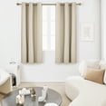 thumbnail image 2 of Deconovo Thermal Insulated Linen Curtains 63 inches Long, Solid Grommet 100% Blackout Curtain with Coating (Flaxen, 42" x 63", 2 Panels), 2 of 9