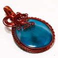 thumbnail image 2 of Green Geode Agate Wire Wrapped Handcrafted Copper Jewelry Pendant 2.8" SA 1371, 2 of 2