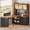 Brown, variant on L Shaped Computer Desk, L Shaped Corner Gaming Desk with 3 Wood Drawer and Large Bookshelf, Home Office Desk , Display Cabinet and Pegboard, 27.5" W Large Desktop Table
