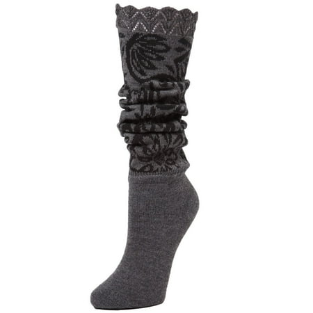 

MeMoi Entrega Floral Slouched Extended Warm Crew Sock - Womens - Female