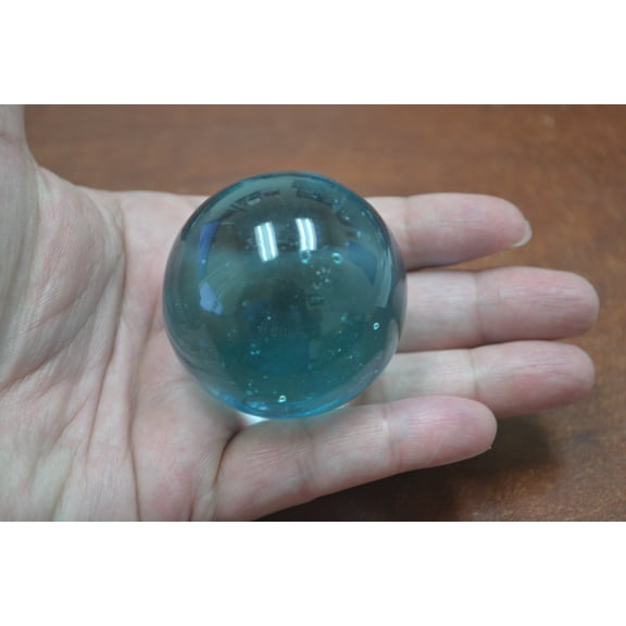 Hand Blown Blue Glass Sphere Ball 2"
