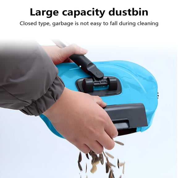 ACDANC Manual Carpet Sweeper,Hand Push Sweeper,Hand Push Floor Cleaner with 360° Rotating Mop,Dustpan & Trash Bin for Hardwood and Ceramic Tile Cleaning