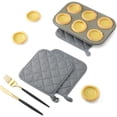 thumbnail image 5 of Kitchen Towels - Set Includes: 2 Oven Mitt, 2 Microfiber Scrubber, 2 Pot Holders, 1 Kitchen Towel Gray, 5 of 5