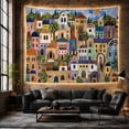thumbnail image 6 of Densely Packed Mosaic with Village Town Built Upon, Mystical Fantasy for Space Lovers, Galaxy Room Decor, Mother'S Day Gift, Tapestry Wall Hanging for Bedroom and Dorm, 6 of 7