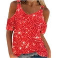 thumbnail image 1 of Mode Décontractée pour Femmes Imprimé Manches Courtes Col Rond Blouses Chemises, 1 of 4