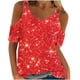 thumbnail image 1 of Camisas de Manga Corta para las Mujeres Blusa de Cuello Redondo de Impresión Casual, Top de Algodón de Imitación Ligero para el Hogar, el Uso Diario Y las Cuatro Estaciones, 1 of 4