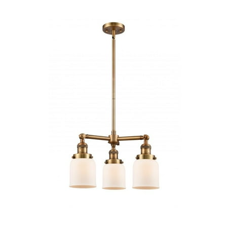 

Brushed Brass Tone Chandeliers 19 Wide Matte White Cased Glass Steel/Cast Brass/Glass Medium Base LED 3 Light Fixture