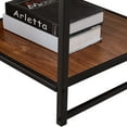 thumbnail image 5 of 20 Inch Square Side End Coffee Table Rustic,Metal Frame,Teakwood MDF Tabletop 12mm Night Stand, 5 of 6