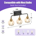 thumbnail image 4 of GCGAFUL 23 in. 3-Light Black and Gold Bathroom Vanity Light with Clear Glass Shade, Modern Wall Sconce for Mirror, Vanity, and Living Spaces, 4 of 7