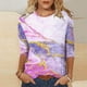 thumbnail image 2 of Camisas Para Mujer, Cuello Redondo, Camisetas Casuales, Camiseta Estampada A La Moda, Blusa de Manga 3/4 de Longitud Media Odeerbi ODB123690, 2 of 5