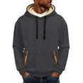 thumbnail image 7 of Mens Fleece Sherpa Lined Hoodies with Front Pocket Pullover Sweatshirts Long Sleeve Solid Color Thermal Warm Athletic Workout Hoodie & Sweatshirt Tops, 7 of 7