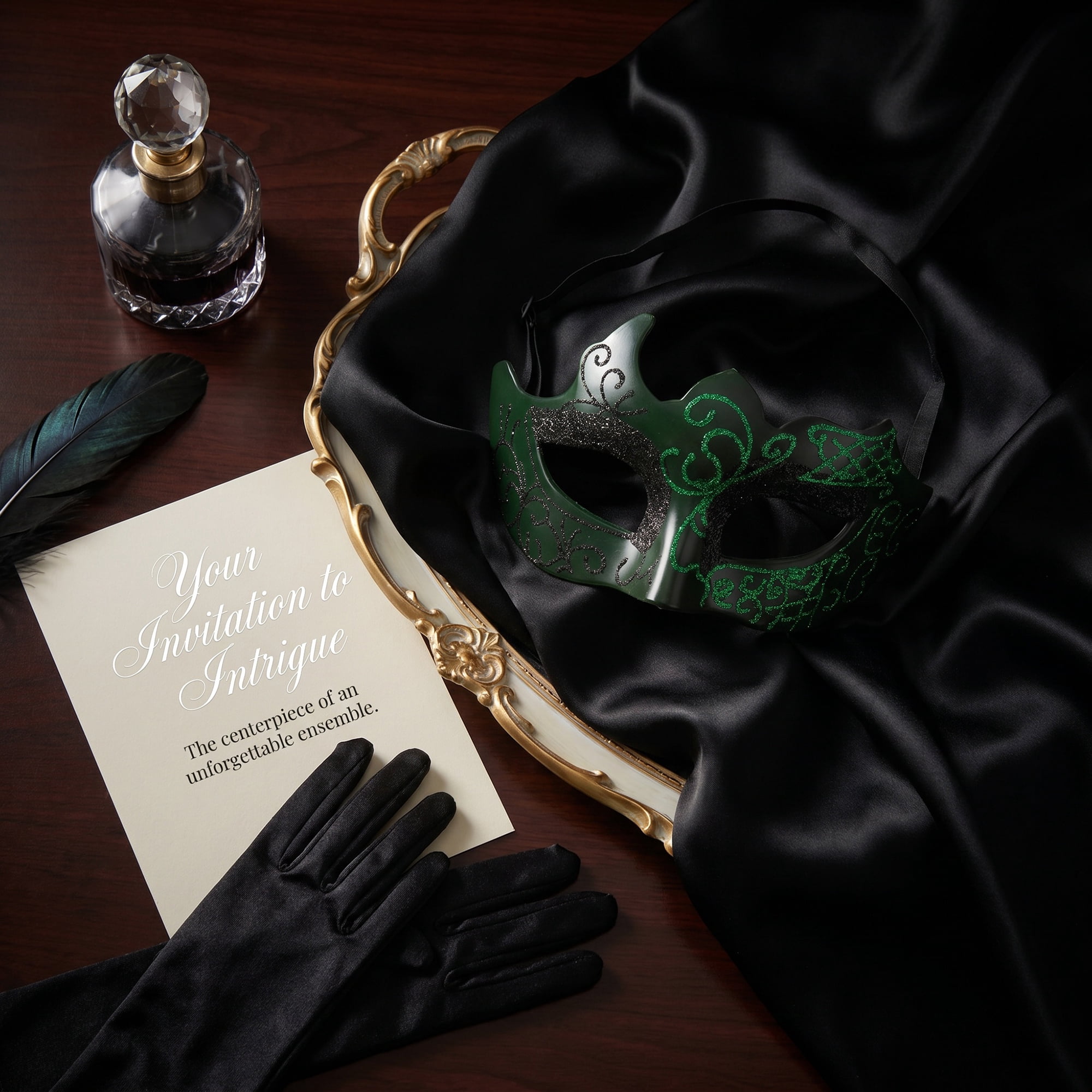Unique Bargains Venetian Masquerade Mask for Halloween Costume Party Green 6.7" x 4.3"