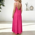 thumbnail image 5 of ZXLBBD Girls Dresses Backless Spaghetti Straps Solid Color Long Sundress Stylish Loungwear for Toddler and Kids Casual Summer Beachwear, 5 of 6
