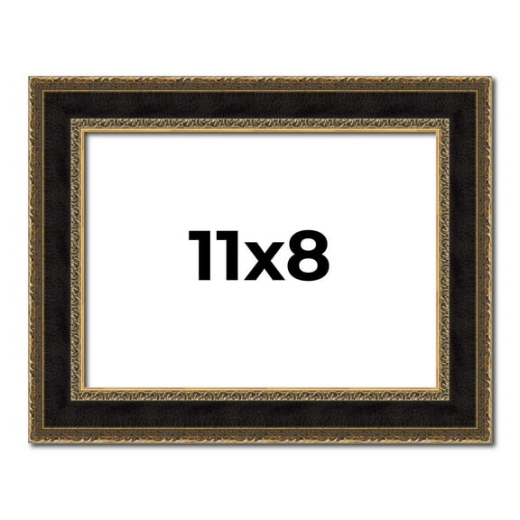 11x8 Frame Gold Antique Vintage Sold Wood Picture Frame | 1.75 Inch Moulding Width | Interior Frame