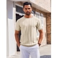 thumbnail image 2 of COOFANDY Mens Dress T Shirts Summer Short Sleeve Sweater Shirt Knitted Crewneck Tee Shirt, 2 of 6