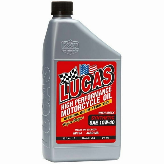 Lucas Oil High Performance Synthetic 4T Motorcycle Oil, 10W40, 1 Qt