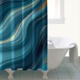 thumbnail image 4 of Blue Gold Marble Pattern Shower Curtain 84"x72" ,Bathroom Decorative Shower Curtains Set with 12 Hooks,Modern Waterproof Washable Shower Curtain, 4 of 6