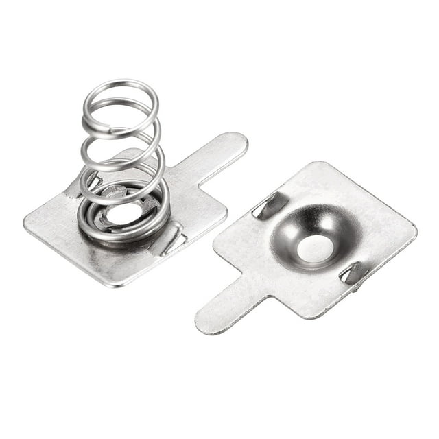 Placa de resorte de batería para contacto de batería AA, placa de níquel de 10 mm x 10 mm para bricolaje, 20 juegos