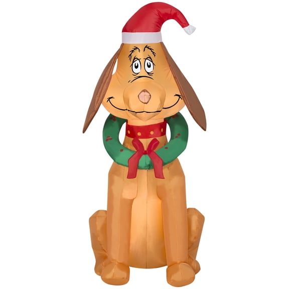 The Grinch's Max with Santa Hat and Wreath