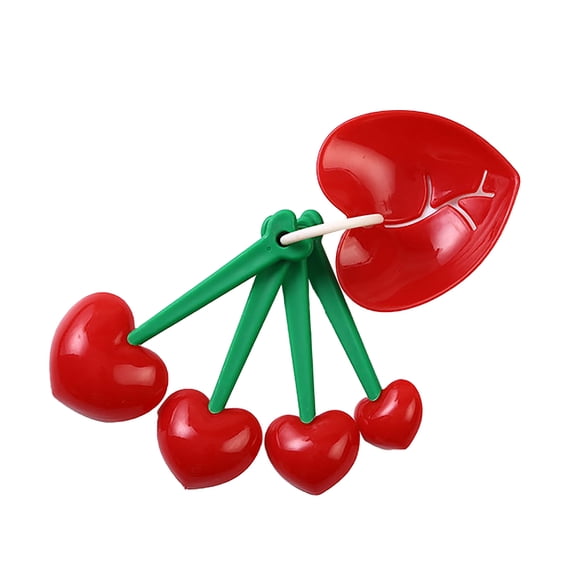 Kit de cuchara medidora reutilizable con forma de corazón, desmontable, con forma de cereza roja, separador de claras de huevo para el hogar.