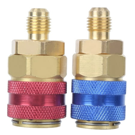 

Air Conditioning Quick Coupler Connector Brass Adapters for R134A High Low Red Blue Side
