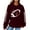 Wine, variant on Graphic Hoodies Knit Hoodie Women's Sweatshirt Football Graphic Long Sleeve Sweater Football Season Pullover