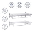 thumbnail image 4 of Stoneway 40/60cm Stainless Steel Wall Mounted Expandable Clothes Drying Rack Towel Rack, Accordion Clothes Drying Rack Pull-out Laundry Hanger Room Home Gift Sliver/Black, 4 of 9