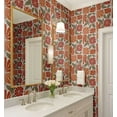thumbnail image 3 of S4sassy Self-Stick Decorative Boho Wallpaper, Bold Blossom Print Wall Paper, Vinyl Waterproof Contact Paper, Orange, 25"x240" Removable Renter Friendly Wall Covering For Bedroom, Dining room, 3 of 9