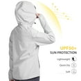thumbnail image 5 of CAMEL CROWN Womens Sun Protection Clothing UPF 50+ Workout Tops Shirts Thin Breathable Rash Guard Long Sleeve Shirts Outdoor Sunscreen Lightweight Zip Up Hoodie Hiking Jacket Gray, 5 of 13