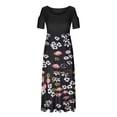 thumbnail image 4 of Patlollav Trendy Dresses for Women Casual V-Neck Sleeveless Bandage Stripe Print Vest Sling Long Dress, 4 of 7