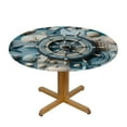 thumbnail image 3 of PIKWEEK  Lighthouse Sailing Ocean Theme Round Fitted Tablecloth Elastic Edge Waterproof Oil-Proof Table Cover Stain-Resistant Table Cloth Fits Round Tables, 3 of 7
