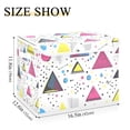 thumbnail image 5 of Yayeee Collapsible Cube Storage Bin with Lid Fabric Closet Decorative Basket with Handles, Pink Simple Shapes, 5 of 7