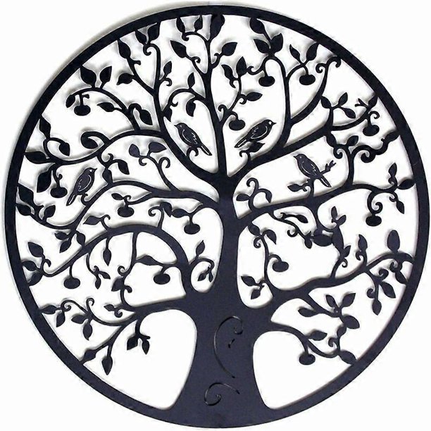 Metal Wall Decor Tree of Life Metal Wall Decor Metal Wall Decor Home Decor, Wall Hangings 30*30cm Black,Black