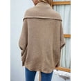 thumbnail image 5 of Women'S Cardigan Sweaters Oversized Chunky Knit Slouchy Wrap Batwing Open Front Outwear Coat Khaki L, 5 of 6