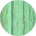 thumbnail image 1 of Ahgly Company Indoor Round Abstract Turquoise Blue Modern Area Rugs, 7' Round, 1 of 4