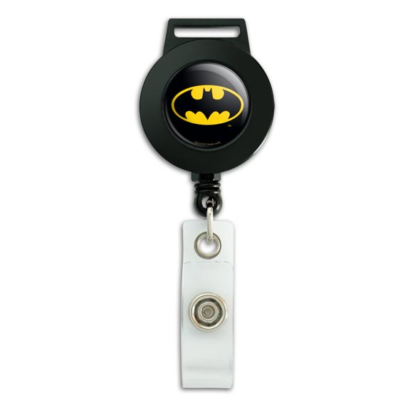 Batman Classic Bat Shield Logo Lanyard Retractable Reel Badge ID Card Holder