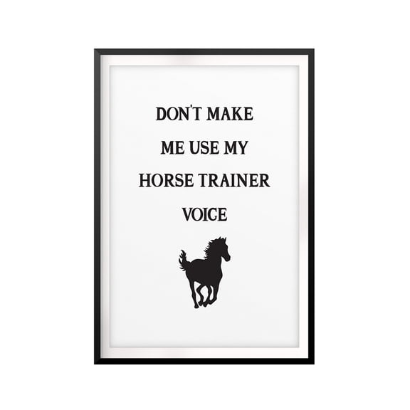 Don't Make Me Use My Horse Trainer Voice 5 x 7 UNFRAMED Print Horse Lover Wall Art