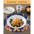 thumbnail image 3 of 15 Inch Round Placemats Set of 6, Gingerbread Navy Blue Non Slip Heat Insulation PP Table Mats, Christmas Winter Snowflake Washable Place Mats for Kitchen Dining Party Table Decor, 3 of 7